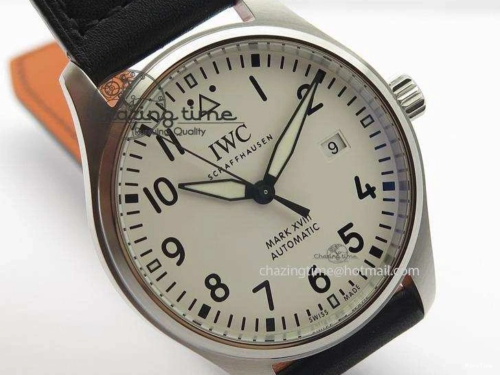 MIROTIME 0310 Mark XVIII IW327002 SS Mk Maker Best Edition White Dial On Black Leather Strap A SunProtective 7298